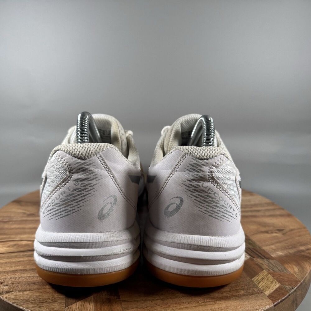 Asics White Silver Athletic Shoes with Gum Soles - Picture 5 of 8